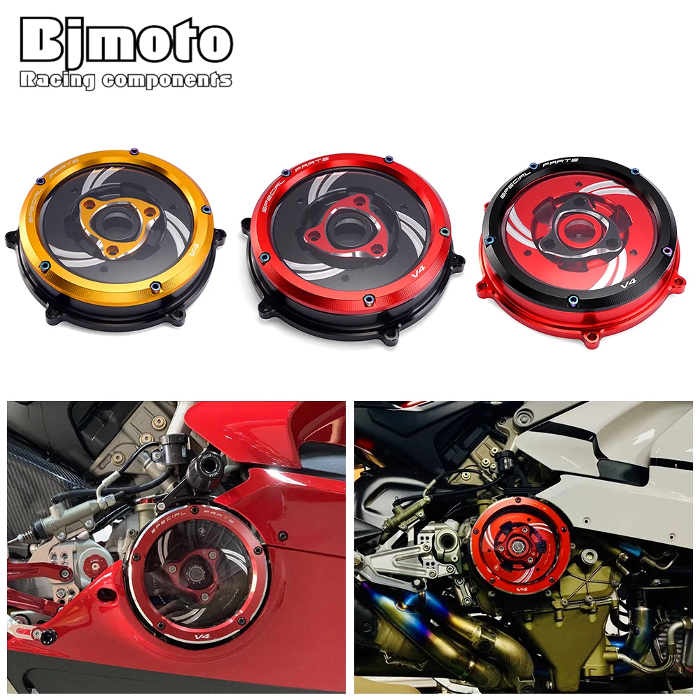 

Motorcycle Racing Clear Clutch Cover & Spring Retainer R For For Ducati Panigale V4 Speciale V4S 2019 Panigale Engine Protector
