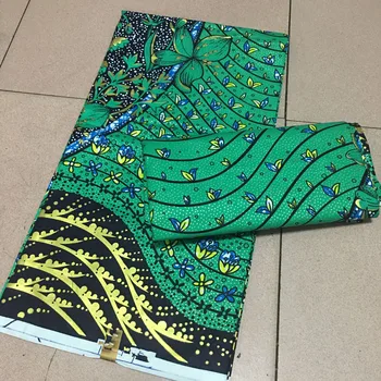 

High Quality Guaranteed Real African Gold Wax Fabric 6yards 100% Cotton Ankara Golden Wax For Party Dress