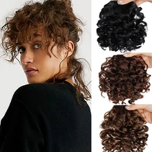 

WERD Curly Straight Hair Bangs Clip Natural Style Black Dark Brown Light Brown Synthetic Heat-Resistant Fiber Suitable For Women