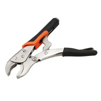 

uxcell Curved Jaw Locking Pliers Steel Nickel Plated 10-inch Anti-slip Pliers for Controlled one-handed Operation 1/2Pcs