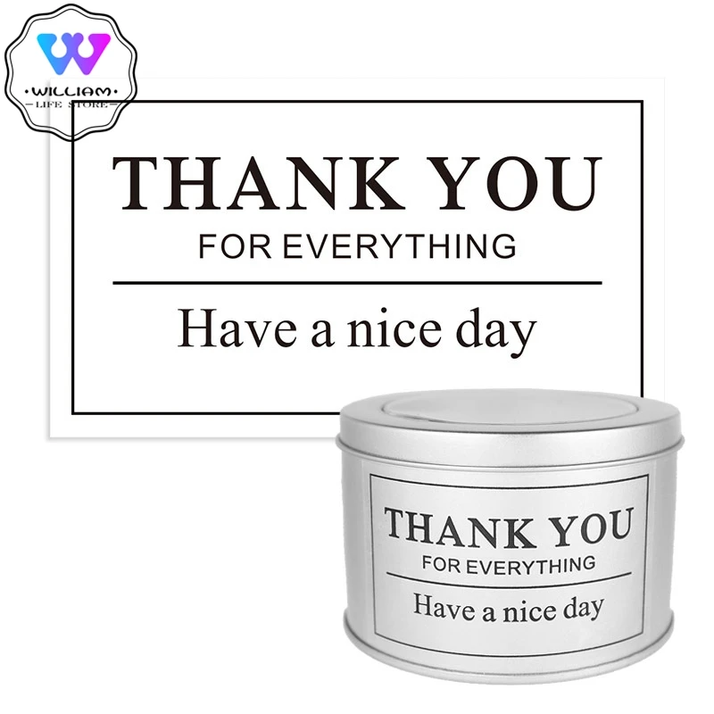 

50pcs/set Transparent Stickers Adhesive Thank You Sticker rectangle PVC Sticker Jar cake sticker Box Cake Packaging