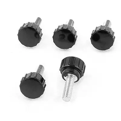 

5 Pieces Screw On Type 15mm Long 5mm Dia Male Thread Knurled Knobs Grip