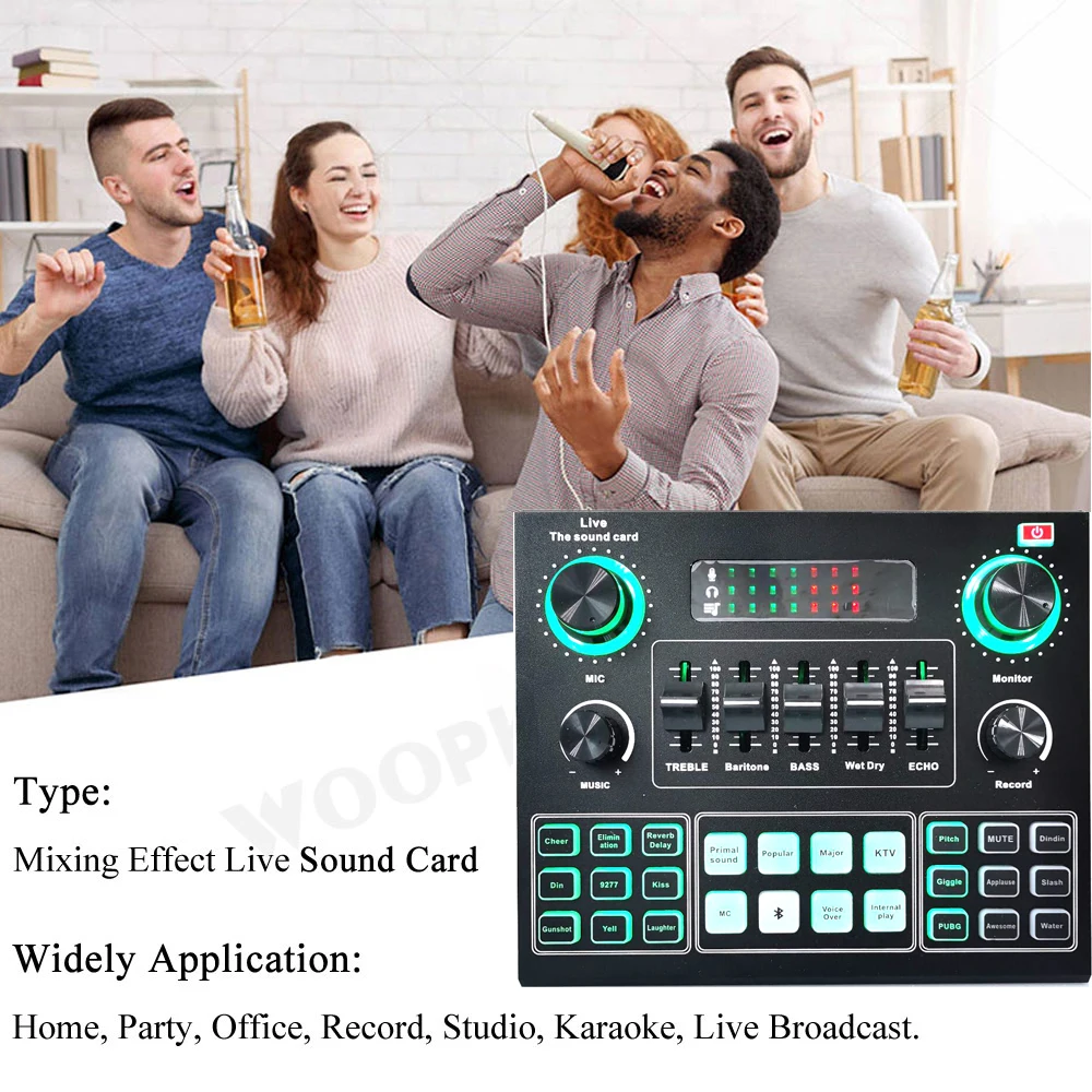 Condenser Microphone BM800 Mixer Kit with V9 Sound Card Audio Podcaster External Streamer Live Broadcast for PC Phone Computer