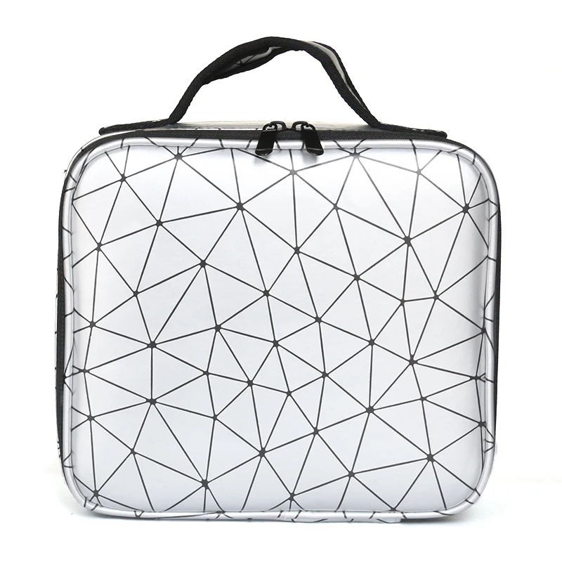Белый Women Travel Makeup Case Beauty Toiletry Waterproof Storage Bag Female Professional Large Cosmetic Organizers With Adjustable - Цвет: Белый