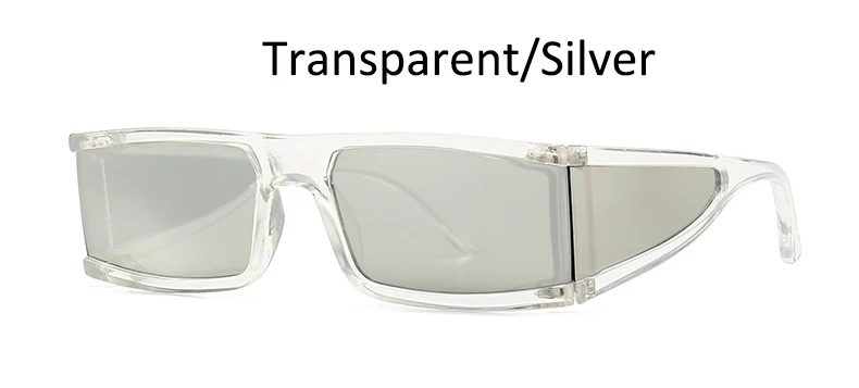 Transparent Silver Унисекс Квадратные Зеркальные Солнцезащитные очки для женщин новые винтажные женские солнцезащитные очки Брендовые дизайнерские трендовые маленькие мужские очки Ретро прозрачные - Цвет линз: Transparent Silver