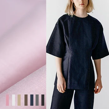 

7Colors! 129CM Wide 180G/M Pink White Black Tencel & Ramie & Spandex Pants Dress Shirt Blouse Jacket Fabric E1104