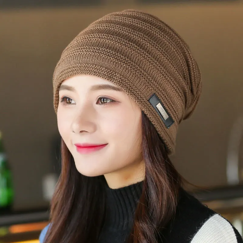 

Women Beanies Knit Hat Winter Cap For Man wool Knitted Cap Girls Thicken Hedging Cap Balaclava Skullies Fashion Warm Knit Beanie