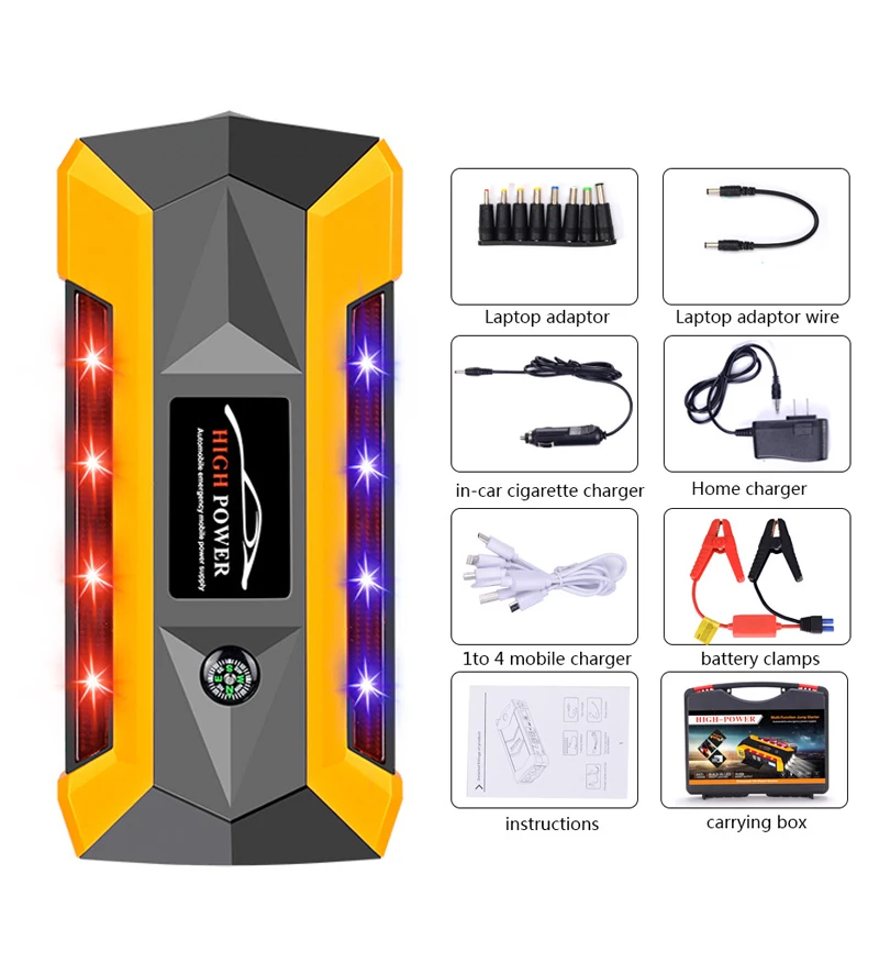 20000mah Car Jump Starter Phone Power Bank 600a Portable Charger Car
