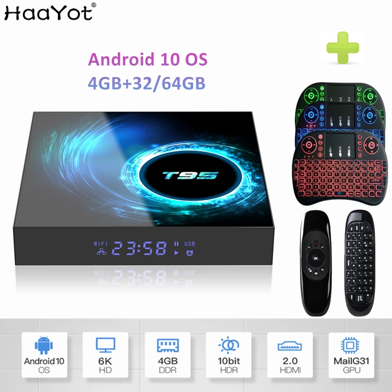 ТВ приставка на Android 10 четырёхъядерный процессор H616 4 ГБ 32 64 2 4G Wi Fi Google Play 6K Box