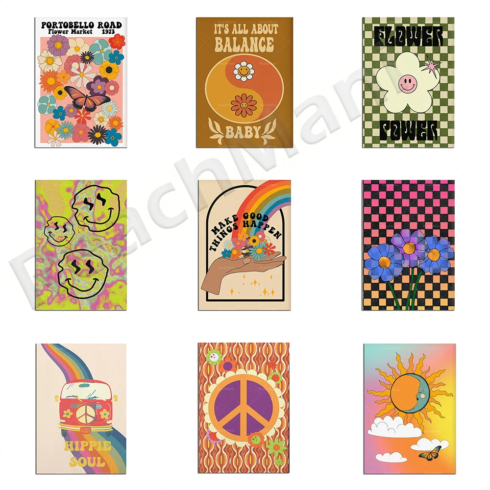 Creowell Vintage 70s 60s Groovy Tapestry, Retro Flowers Clouds Sun and  Rainbow Tapestry Wall Hanging, Orange Boho Aesthetic Tapestry for Bedroom  Living Room Dorm Decor 40x30inch - Walmart.com, image size:1000x1000