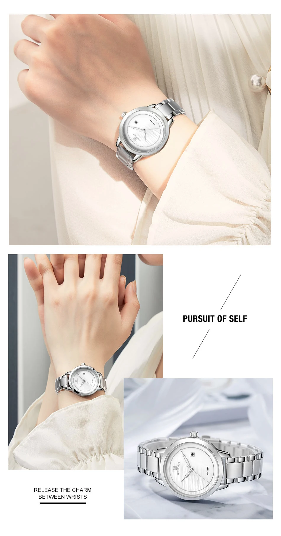 NAVIFORCE женские часы люксовый бренд из нержавеющей стали женские модные часы, наручные часы водонепроницаемые простые Стильные Reloj Mujer