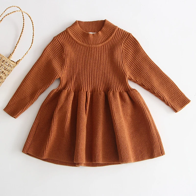 Осенне-зимняя шерстяная одежда для девочек от 0 до 4 лет вязаный свитер платье для маленьких девочек вязаные платья для девочек вечерние платья для маленьких девочек на свадьбу