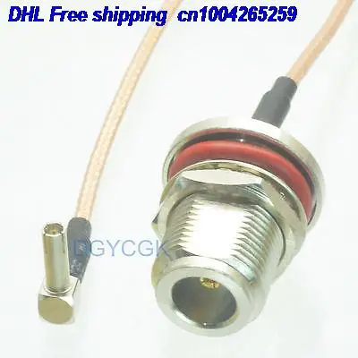 DHL 50pcs N female bulkhead to TS9 male plug right angle RG316 Jumper pigtail 8" cable 22j