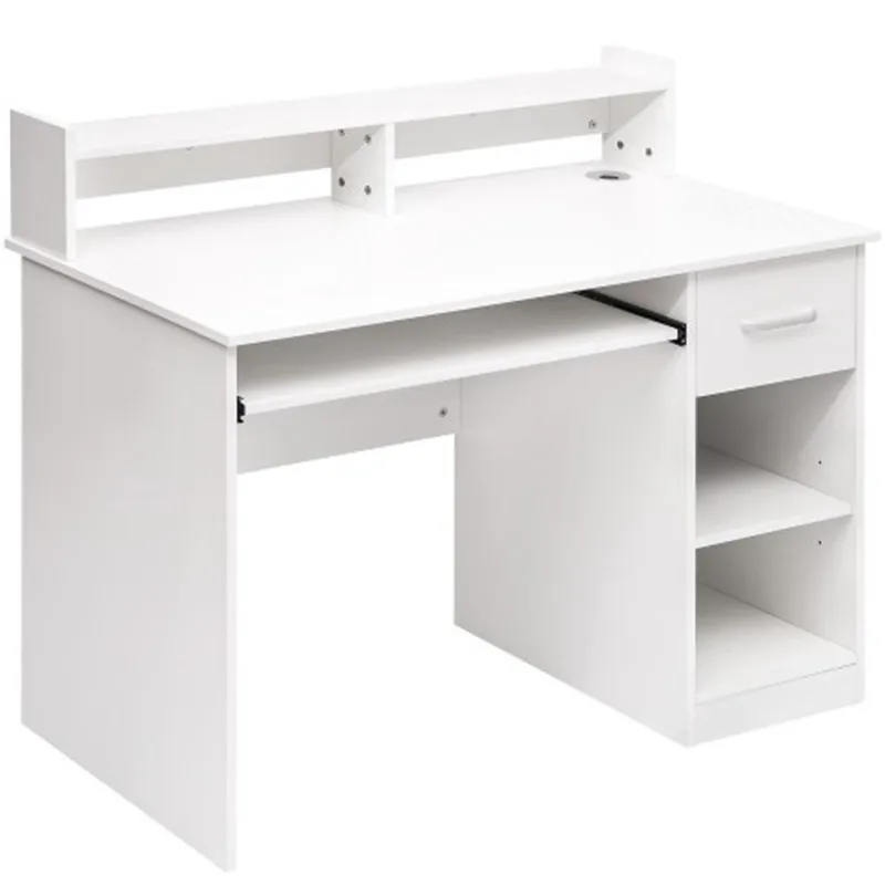 

Computer Desk Office Home Furniture Writing Desk with Hutch and Keyboard Tray