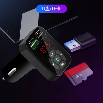 

Voice play A9 Handsfree FM Transmitter Bluetooth Car Kit Wireless MP3 Player Dual USB Charger 3.1A fast Charging TF U disk