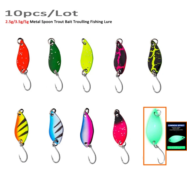 10pcs/Lot 2.5g 3.5g 5g Fishing Spoon Lure Sequin Swim Bait Isca