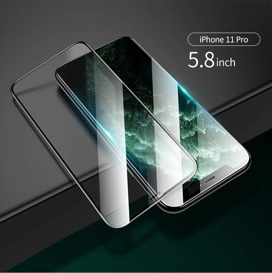 USAMS 9H защита экрана закаленное стекло для iPhone 11 Pro Max 12D полный экран изогнутый край закаленная Защитная пленка для iPhone11