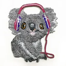 Нашивки в виде медведя коала для одежды, нашивки с вышивкой в виде животных от производителя, железные нашивки для детей ростом 2,5 дюйма