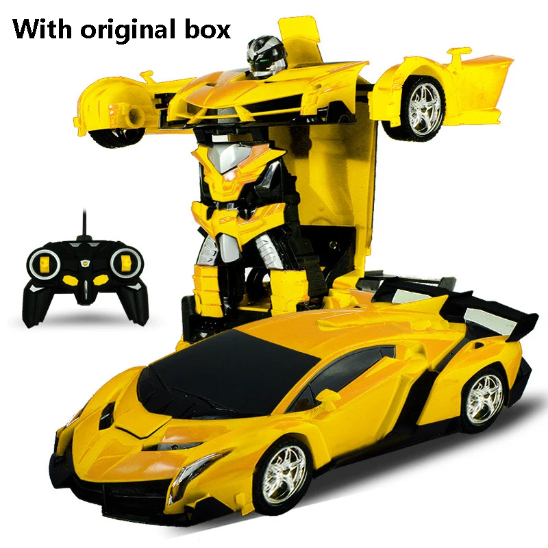 With original box New Rc Car Deformation 2 in 1 RC Car Driving Sports Cars drive Deformation Robots Models Remote Control Car RC Fighting Toy Gift - Цвет: With original box