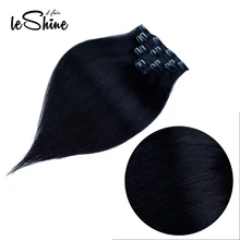 Leshine волосы на заколках, человеческие волосы для наращивания, бесшовные волосы на заколках для наращивания, волосы Remy на заколках, бразильские волосы, 7 шт. в наборе