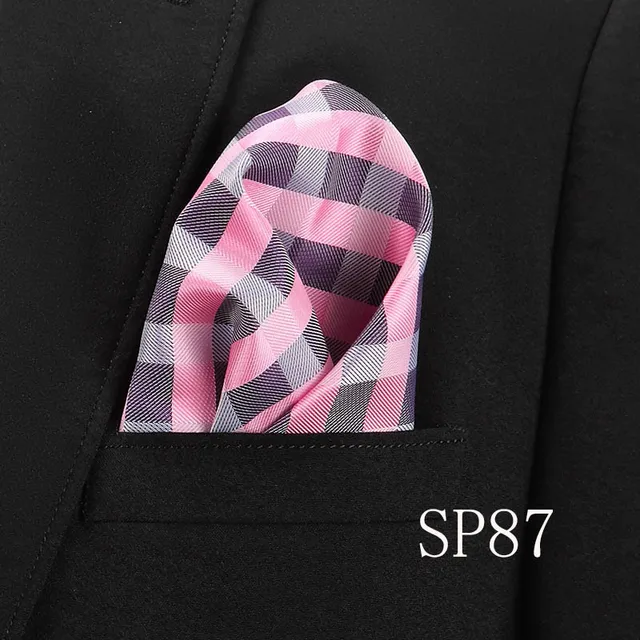 Fashion 100% Silk Hankerchief Scarves Vintage Hankies Men's Pocket Square Handkerchiefs Striped Solid Snot Rag 22*22 cm SP87