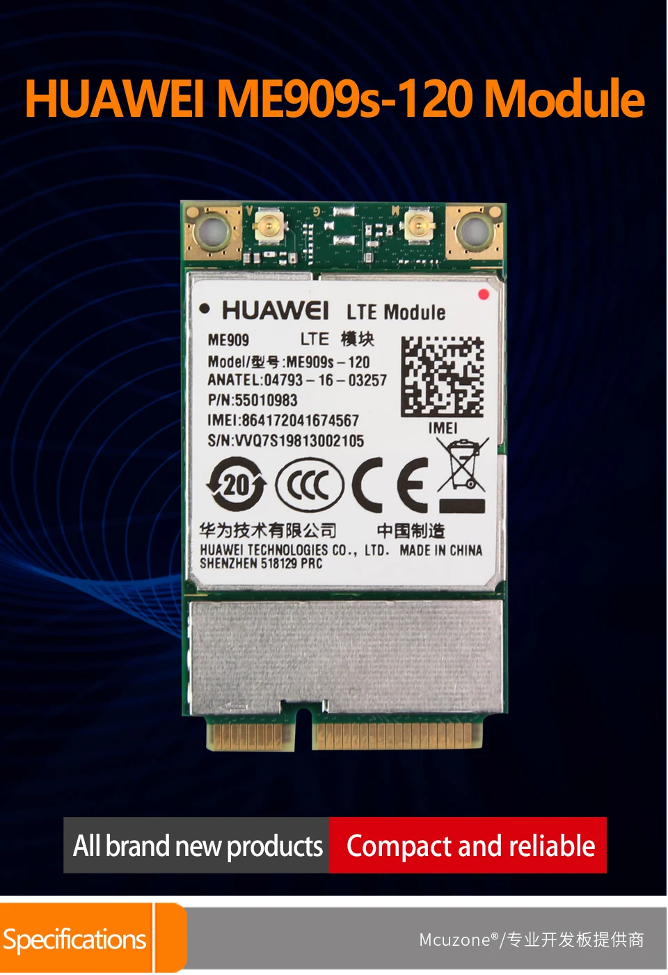 Для huawei Mini-PCIe ME909s-120 LTE Cat4 модуль FDD/DC-HSPA+/UMTS/EDGE 3g/4G