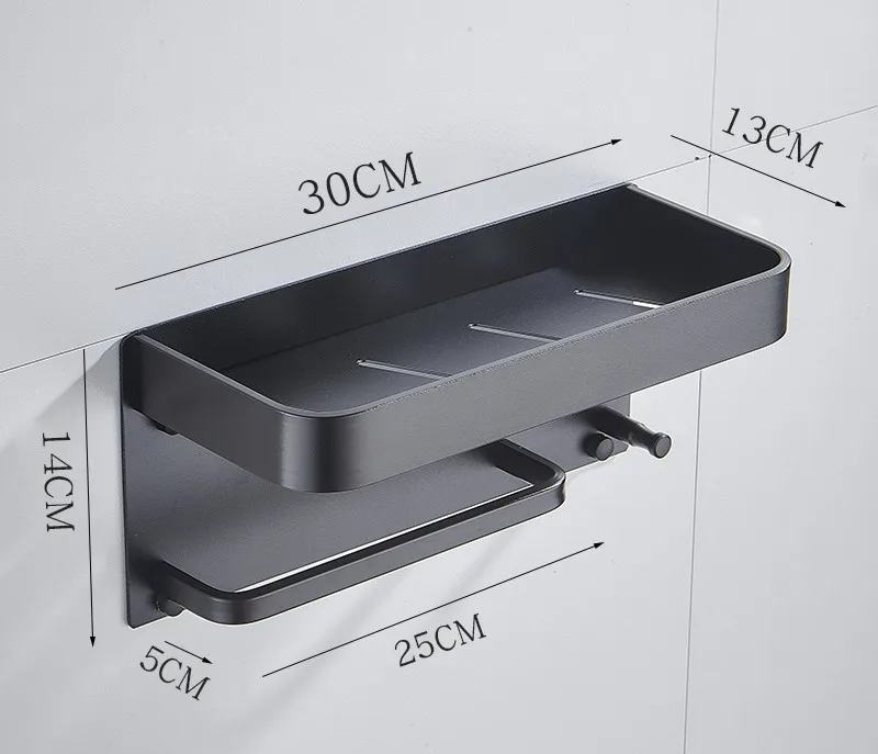 Bathroom Corner Shelf Shampoo Cosmetic Shelf Storage Organizer Rack Bathroom Accessories Bath Hardware Wall Mounted Aluminum - Цвет: style 4