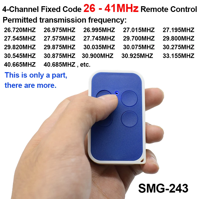 26.720mhz 26.975mhz 26.995mhz 27.015mhz control remoto de baja frecuencia de control remoto para puerta de garaje de 27mhz ~ 40mhz mandos a distancia