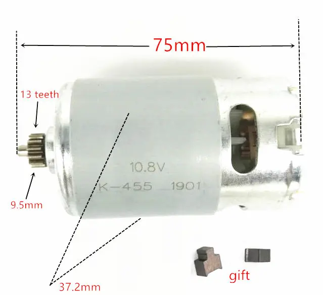 13 зубьев двигатель 10,8 V 12V заменить для BOSCH GSR10.8-2-LI GSR12-2-LI GSR10.8V-LI GSR12-LI PS21 GSR10.8V-LI-2 RS550VC-8518 8022 - Цвет: 13 teeth 10.8V