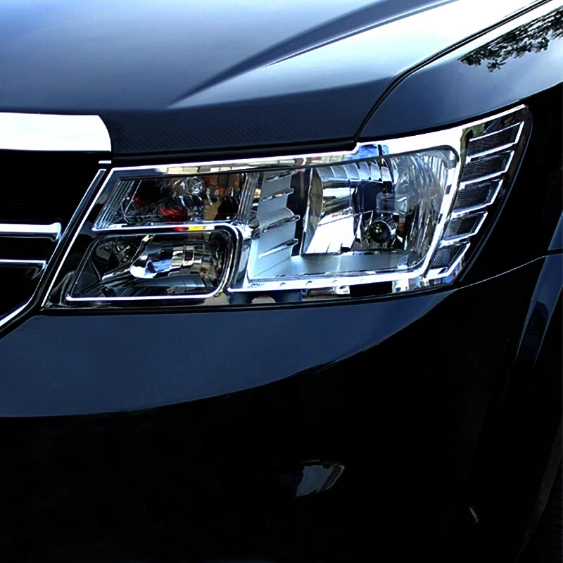 

ABS Car Accessories Headlight Lamp Frame Cover Decoration Sticker For Dodge Journey JCUV 2010 - 2017 For Fiat Freemont 2012 2013