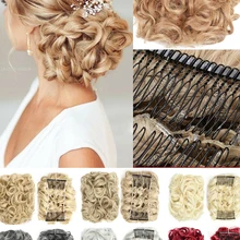 Hair-Bun Hairpiece-Extension Comb Hair-Accessories Chignon Clip-In Curly Updo-Cover Plastic