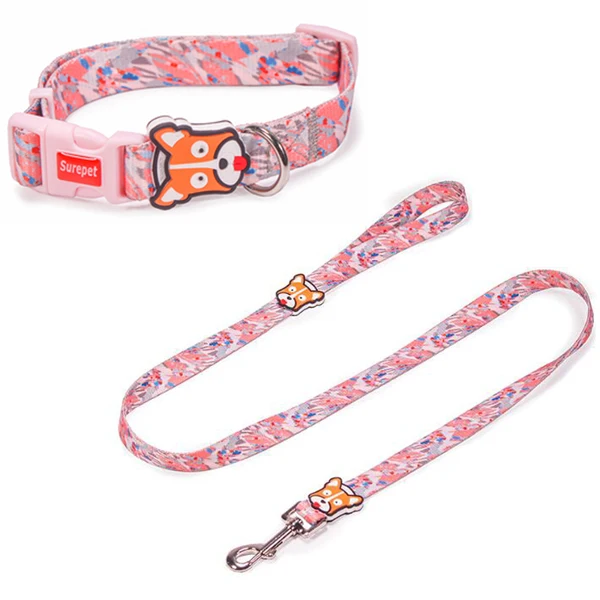 05 collar set Модные дизайнерские собачьи ошейники с принтом без побега нейлоновый H стиль поводок для собаки набор прогулок для маленьких для средних и больших собак - Цвет: 05 collar set