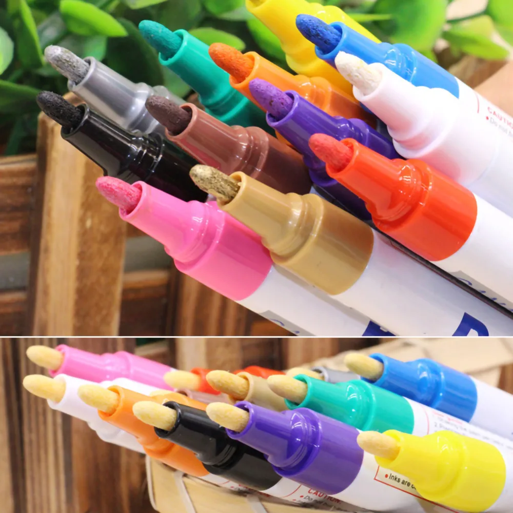 12 цветов, металлические маркеры 0,7 мм, супер тонкие ручки для красок в горошек, металлические ручки для красок, металлические перманентные маркеры для письма подписей