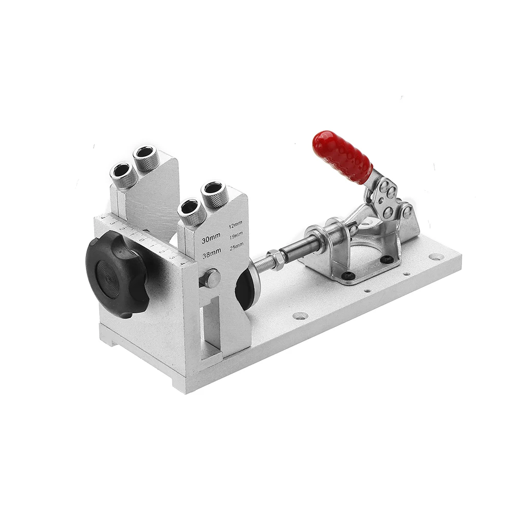 

Sliver Woodworking Pocket Hole Jig Master System Guide Carpenter Kit with Clamp and Hole Drill Bits Heat Treatment
