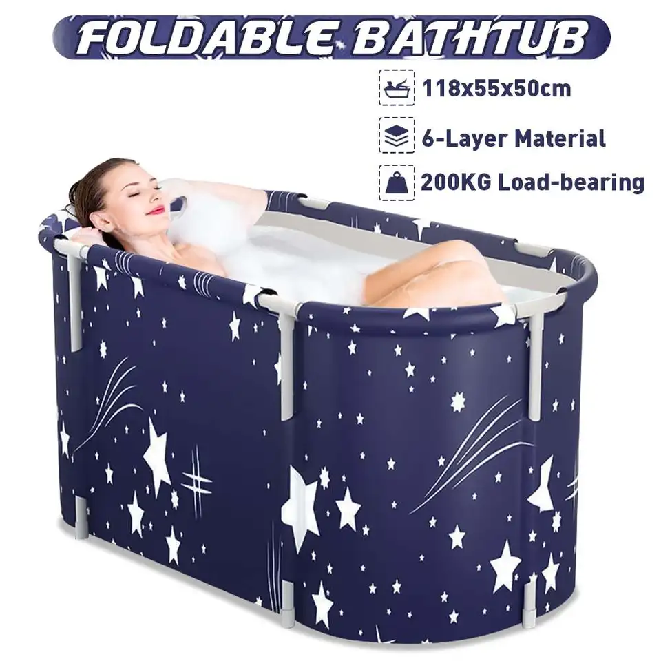 Saldi Vasca da bagno pieghevole e portatile per adulti e bambini di grandi  dimensioni 120x55cm con isolamento per sauna domestica, secchio per vasca  da bagno - Banggood Italia Mobile-arrival notice