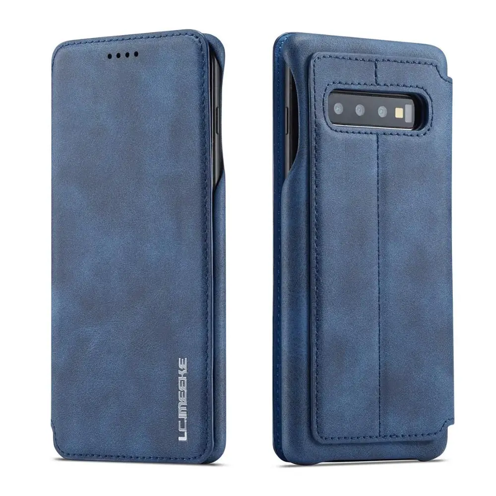 

For Samsung Galaxy S10 Plus Case Retro Flip Magnetic Closure PU Leather Case Wallet Cover for Samsung S10 S9 A40 S8 Plus Coque