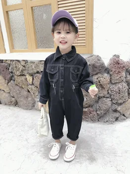 

2 3 4 5 6 Y Toddler Kids Bodysuits Korean Fashion Denim Rompers for Girl Baby Boys One-Pieces 2020 Spring Autumn Child Clothes