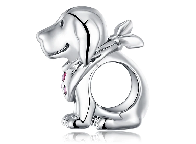 JewelryPalace 925 пробы Серебряный искусственный рубин щенок Подвеска-талисман в виде собаки Бусины Fit Браслеты для вашего возлюбленного как прекрасные подарки новая горячая распродажа