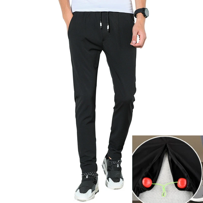 Outdoor Sex Pants Men Slim Hidden Zipper Open Front Back Crotch Sweatpants Outdoor Sex Hosen for Dating Open Kruis Broek