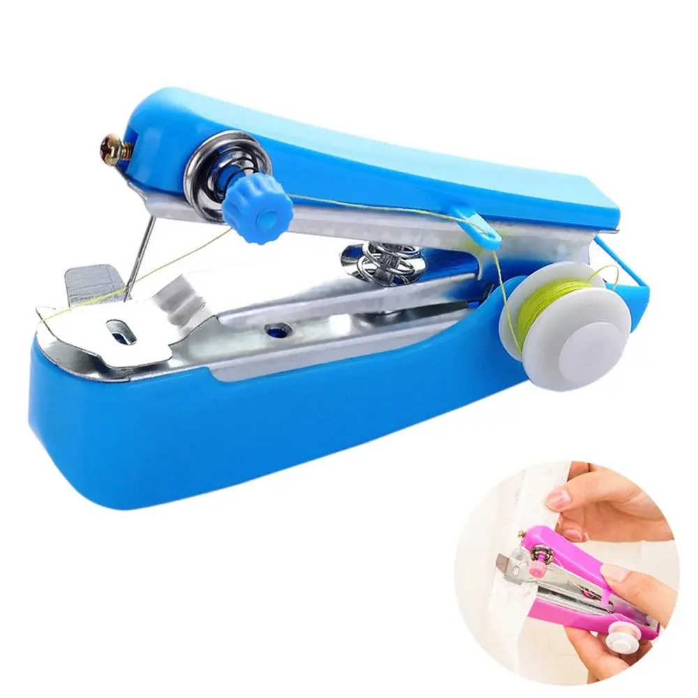 

1pc Mini Manual Sewing Machine Practical Cloth Fabric Handy Needlework Cordless Household Stitch Sewing Tools