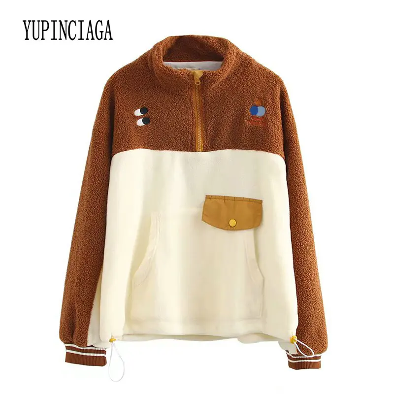 

YUPINCIAGA New Fashion Women's colorblock Cashmere warm contrast color turtleneck Casual Sweatshirts 2019 Winter Cute Pullover