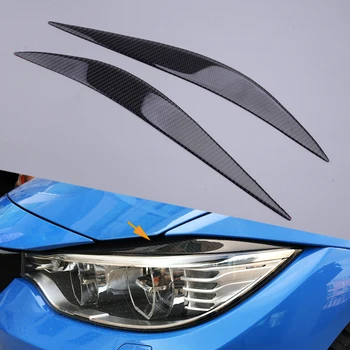 탄소 섬유 헤드 라이트 아이브로우 아이 리드 커버 몰딩 트림, BMW 4 시리즈 F32 F33 F36 M3 F80 M4 에 적합, 2 개