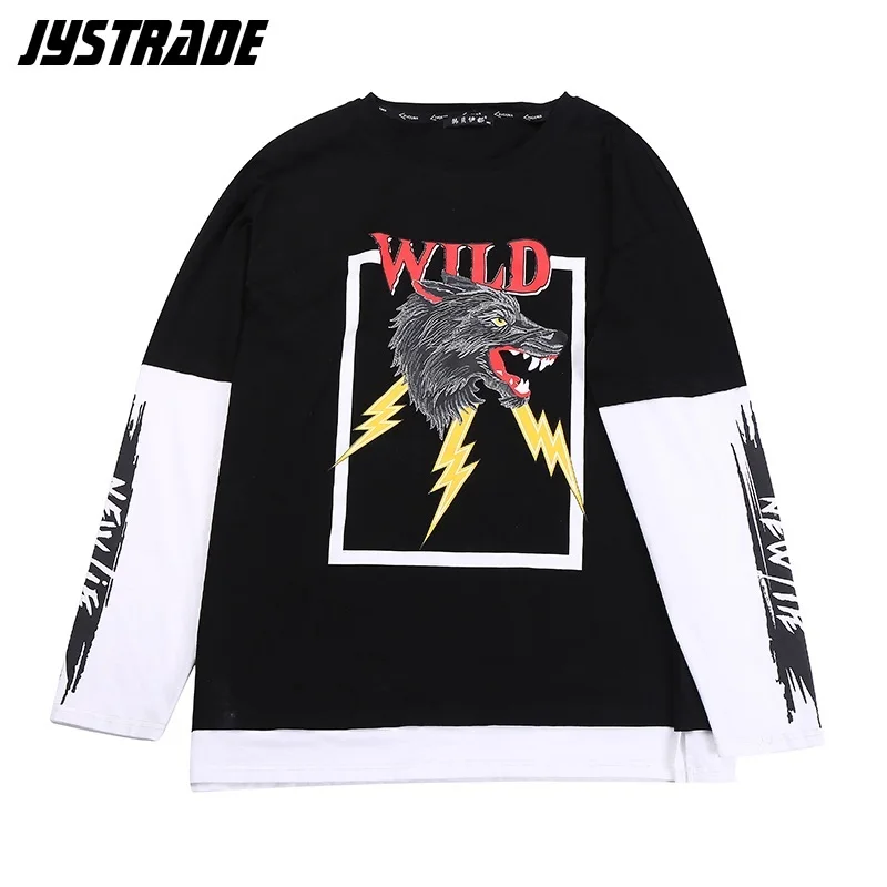 

men's japanese t shirt original brand long sleeve tshirts big size tees male oversized t-shirt black and white hip hop printed