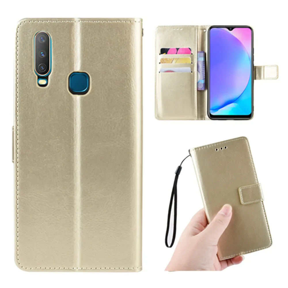 ДЛЯ vivo Y17 Y15 Y12 Y11 чехол Роскошный флип-чехол из искусственной кожи чехол-бумажник подставкой ремешком чехол для BBK vivo Y17 Y15 Y12 Y11 чехлы для телефонов