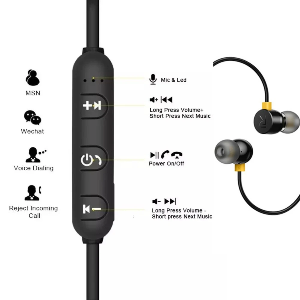 Горячие Bluetooth 5 0 беспроводные наушники ожерелье Спорт Тренажерный зал мягкие с