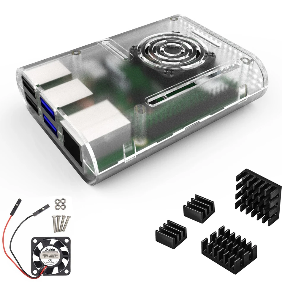 Raspberry pi 4 Case with Cooling fan Heatsink aluminum Heat sink for Raspberry pi 4