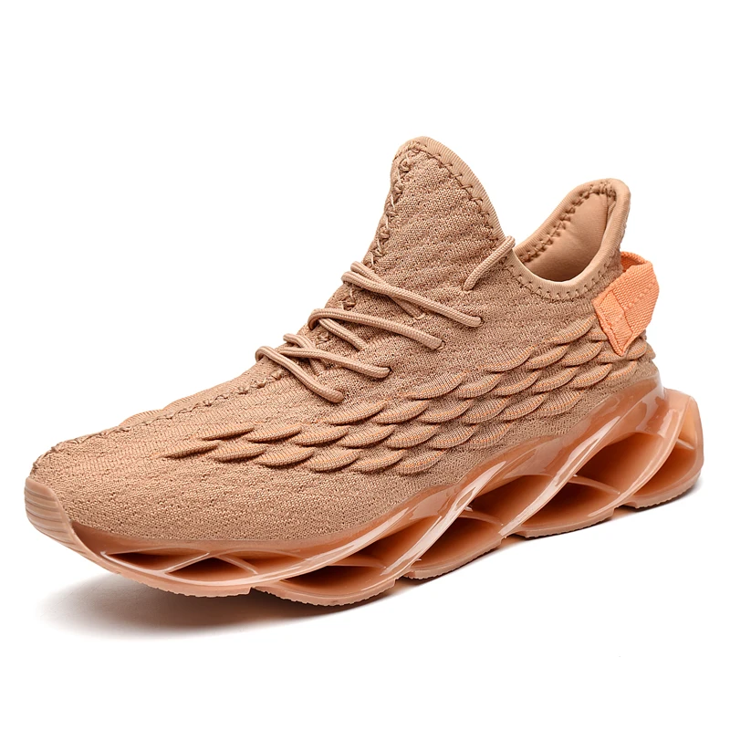 Супер крутая дышащая обувь для бега, мужские кроссовки, уличная спортивная обувь, профессиональная обувь для тренировок, Мужская прогулочная беговая Обувь - Цвет: brown