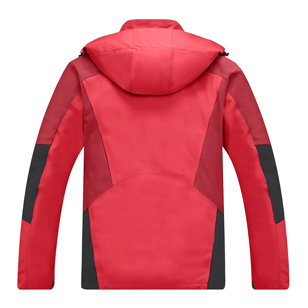Winter Men's Hooded Jacket Softshell Windproof Waterproof Soft Patchwork Coat Shell Jacket Casual Coat Men Wind Breaker Outwear