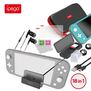 

ipega Nintend Switch Case 18 in 1 Portable Protective Bag Tempered Film Type-C Cable Card Box Joystick Cover Game Accessories