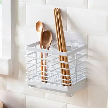 

Wall Mounted Kitchen Cutlery Drainer Spoon Fork Chopsticks Holder Multi-function Utensils Organizer Shelf